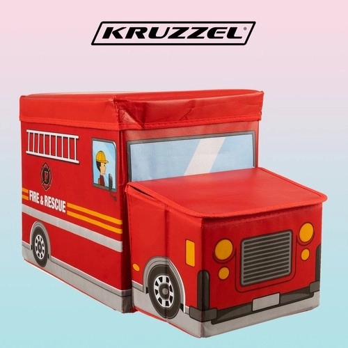 Strażacki składany taboret / skrzynia na zabawki - Kruzzel 22489