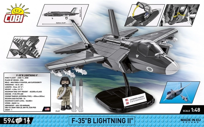 Model bojowego samolotu F-35B Lightning II z klocków