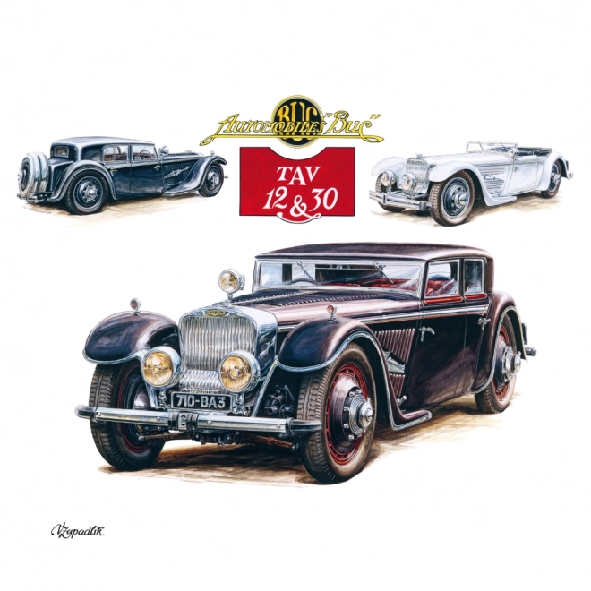 Kalendarz notatkowy Classic Cars – Václav Zapadlík, 2025, 30 × 30 cm
