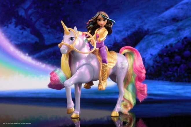 Świetlny jednorożec i figurka Sophia & Wildstar