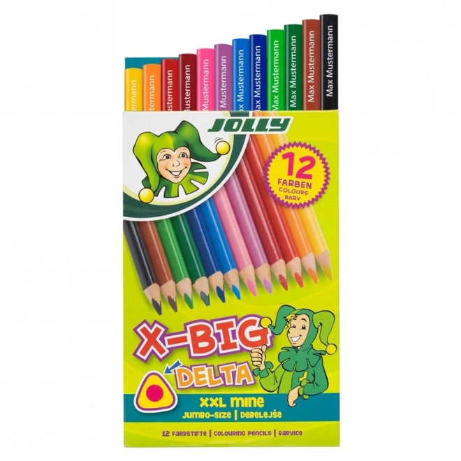Duże trójkątne kredki X-Big Delta 12 kolorów