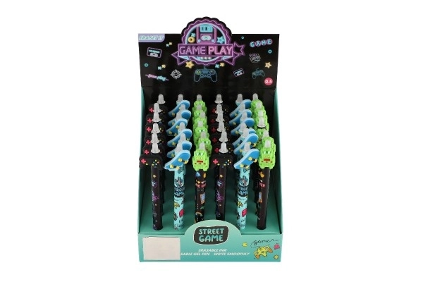 Długopis/gumka Street game 15cm plastik 6 rodzajów 36 sztuk w pudełku