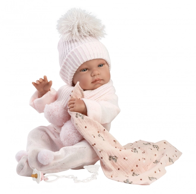 Llorens 84338 NOWORODEK DZIEWCZYNKA - realistyczna lalka niemowlaka z całowinylowym ciałem - 43 cm