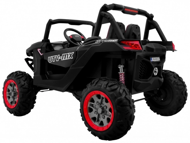 Dziecięce autko UTV-MX czarne 4x4 z MP4, zdalnym sterowaniem i oświetleniem LED