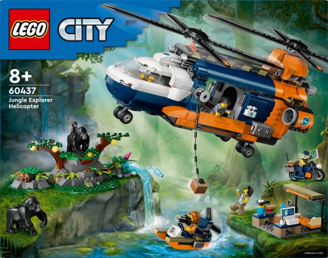 LEGO City 60437 Helikopter do badań w dżungli na podstawowej bazie