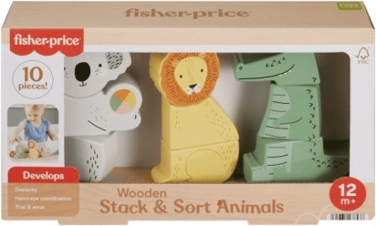 Fisher-Price drewniane zwierzątka – układanka i sorter