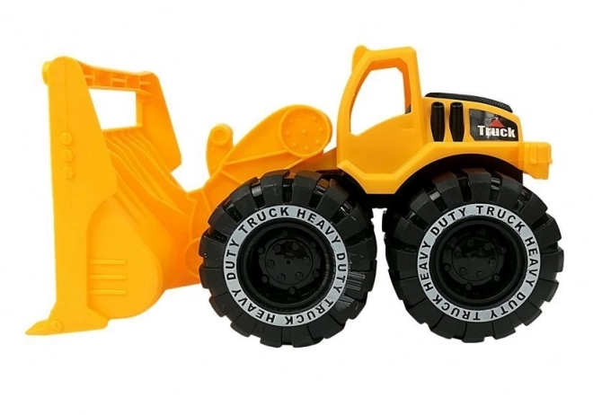Duża zabawka ciężarówka z przyczepą i buldożerem 49 cm