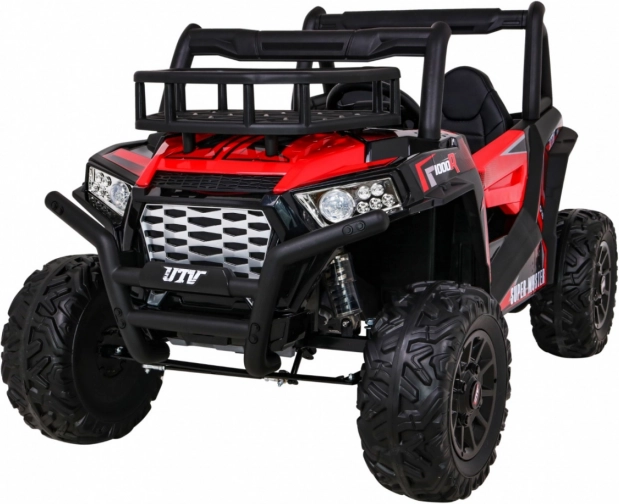 Dziecięce elektryczne buggy UTV 24 V z pilotem, kołami EVA i oświetleniem LED – czerwone