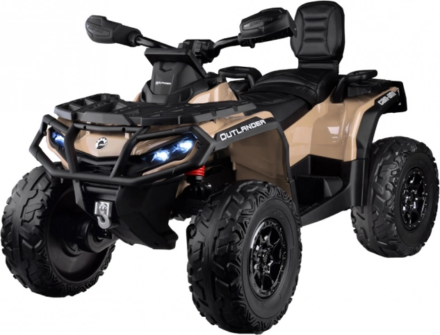 Dziecięcy elektryczny pojazd czterokołowy CAN-AM OUTLANDER 4x4 z panelem LED 24V – Beżowa