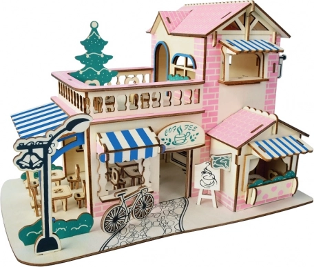 Woodcraft drewniane puzzle 3D kawiarnia