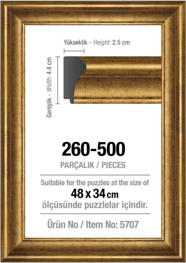 Złota rama do puzzli 48 × 34 cm ART PUZZLE bez szkła