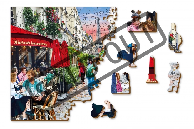Wooden City Drewniane puzzle Paryskie bistro 2w1, 505 elementów EKO