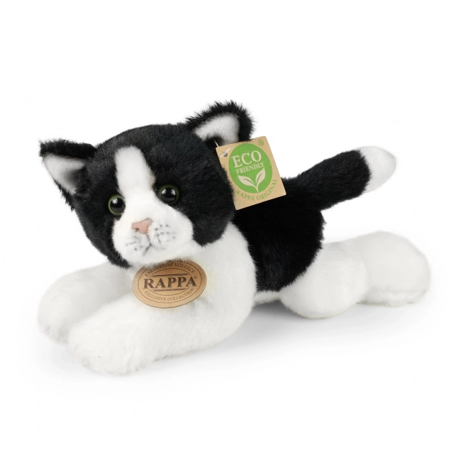 Puszysty kot biało-czarny leżący 16 cm EKO-PRZYJAZNY