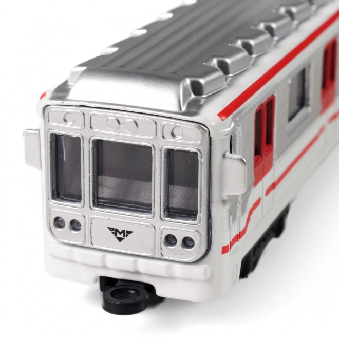 Praskie metro metalowe 16 cm z napędem do tyłu w pudełku 19,5x7x6 cm
