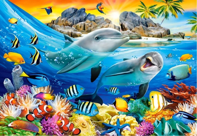 Puzzle 1000 części Delfiny w tropikach