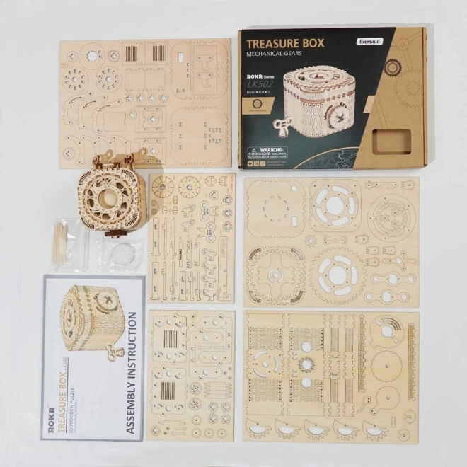RoboTime 3D drewniane mechaniczne puzzle Szkatułka