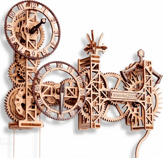 WOODEN CITY 3D puzzle Steampunk zegar ścienny 269 części