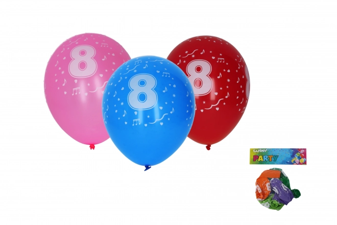 Balonik dmuchany z liczba 8 30 cm - zestaw 5 sztuk