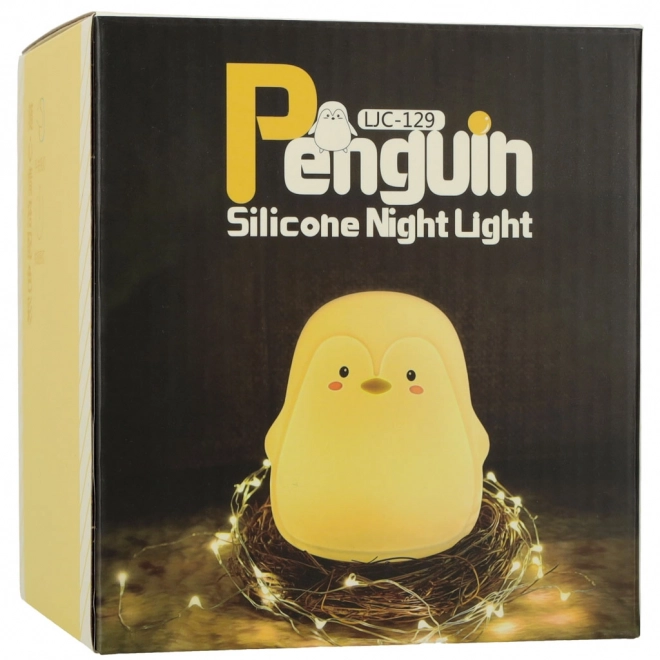 Dziecięca silikonowa LED nocna lampka pingwin