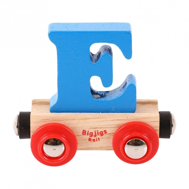 Drewniany wagonik Bigjigs Rail z literą E