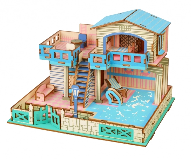 Woodcraft Drewniane 3D puzzle Willa na wyspie Lembongon