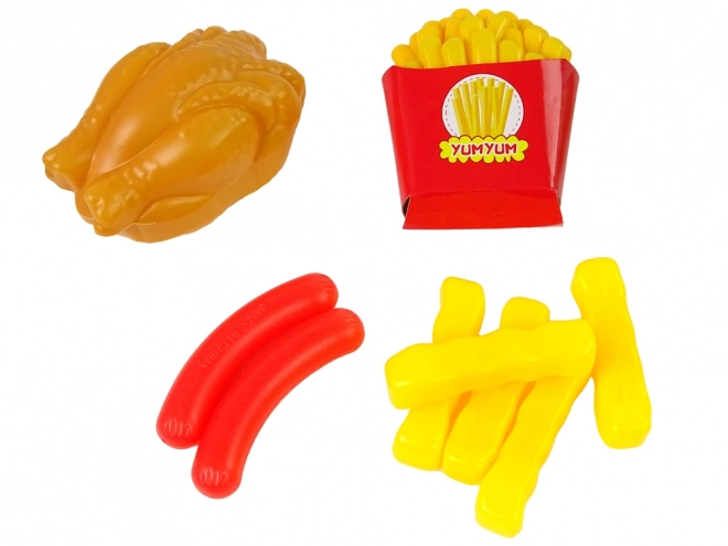 Zestaw plastikowej żywności 30 szt. z owocami i frytkami