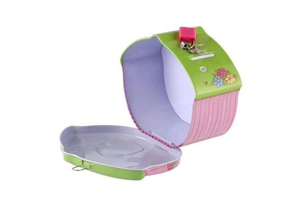 Skarbonka domek blaszana z zamkiem 16x8cm - 1szt