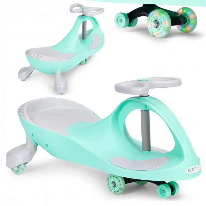 Jeździk Wiggle Car ze świecącymi kołami zielony ECOTOYS