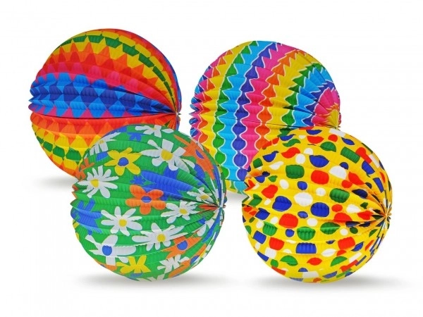 Lampion kula papierowa średnica 25cm 3 kolory w woreczku (bez kijka) karnawał