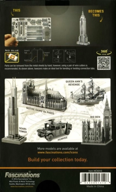 3D metalowy model Empire State Building METAL EARTH