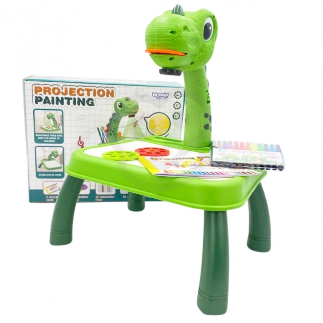 Projektor Dino WOOPIE z tablicą i flamastrami