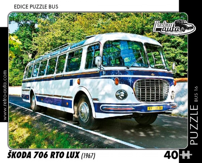RETRO-AUTA Puzzle Autobus Škoda 706 RTO Lux 40 elementów