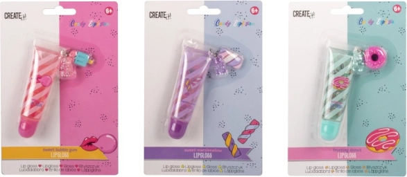 dziecięcy błyszczyk do ust z breloczkami create it! candy