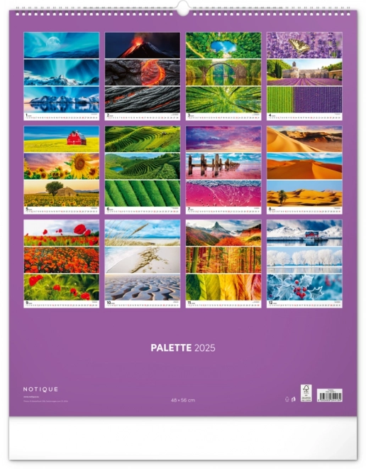 NOTIQUE Kalendarz ścienny Paleta 2025, 48 x 56 cm