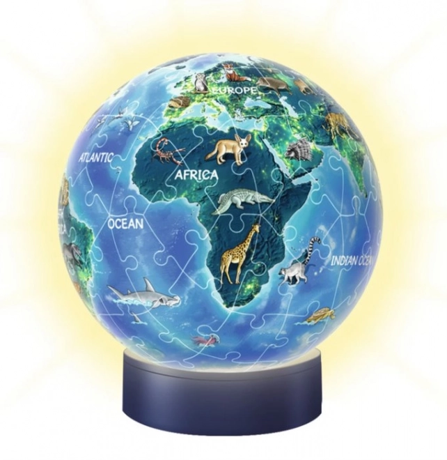 Ravensburger 3D świecący puzzleball Nocny globus 72 elementy