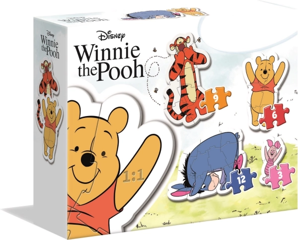Clementoni moje pierwsze puzzle Kubuś Puchatek 4w1 (2–5 elementów)