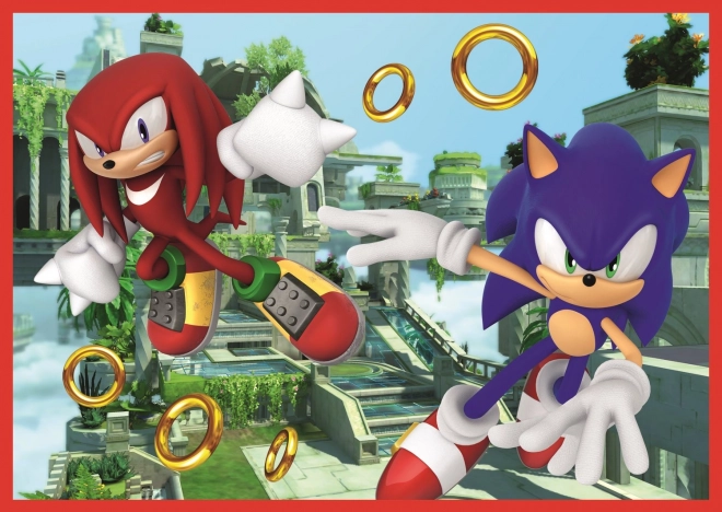 Puzzle 4w1 Sonic/Sonic The Hedgehog 28,5x20,5cm w pudełku 28x28x6cm