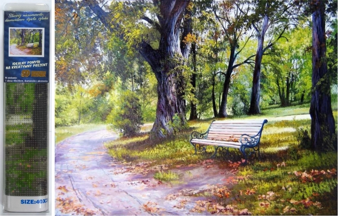diamentowa mozaika słoneczna ławeczka 30 × 40 cm