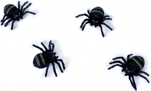 Mali gumowi pajączki – dekoracja na Halloween (4 szt.)