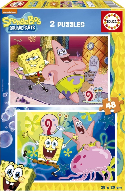 EDUCA Puzzle Sponge Bob 2x48 elementy