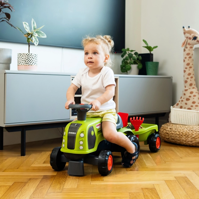 Falk dziecięcy traktorek Claas 470 Arion zielony z przyczepą i zestawem do piasku