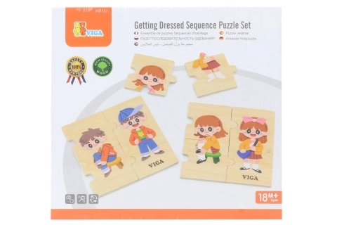 Drewniane puzzle ubieranki