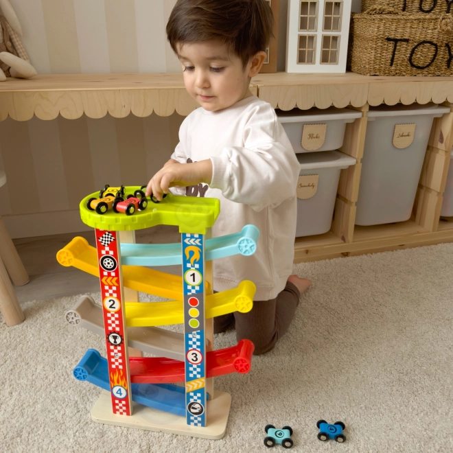 Tooky Toy Kolorowa zjeżdżalnia dla aut