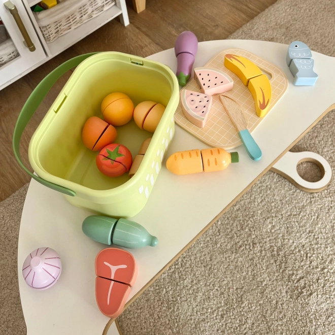 Drewniany zestaw do krojenia żywności Tooky Toy