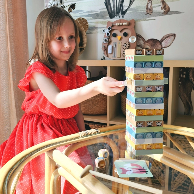 TOOKY TOY chwiejna wieża ze zwierzętami