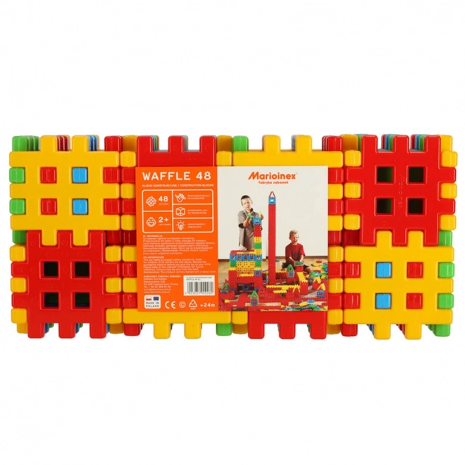 Kolorowe klocki konstrukcyjne Wafle Marioinex - 48 szt.