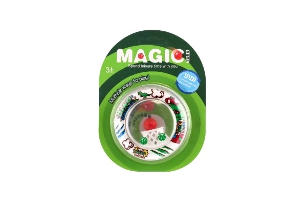 Gra łamigłówkowa z piłeczką plastikową 8cm 4 kolory na karcie 12x16cm