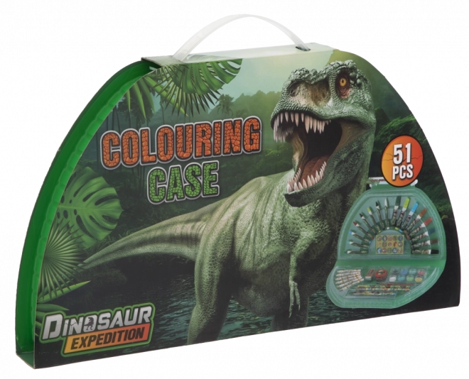 Malarski kuferek półokrągły Dino – 51 elementów