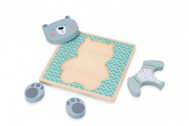 Drewniane puzzle dla dzieci - Niedźwiedź