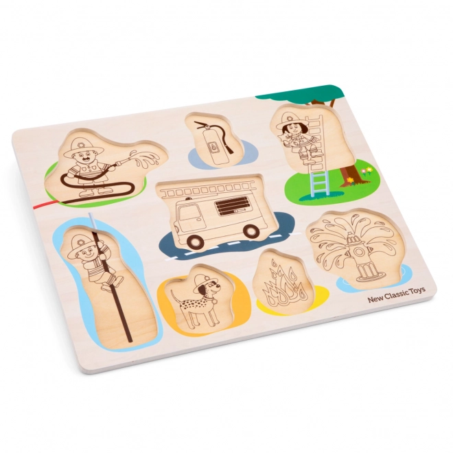 Drewniane puzzle układanka Strażacy - 8 szt.